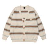 Men Sweater V-neck Striped Outer Wear Cardigan Sweater