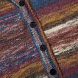 Men Sweater Striped Yarn-Dyed V-neck Cardigan Sweater Couple