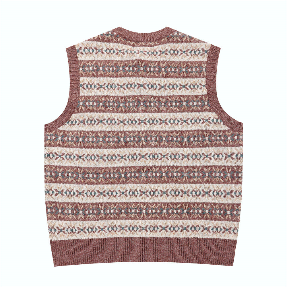 Men Sweater V-neck Sweater Woolen Vest Men