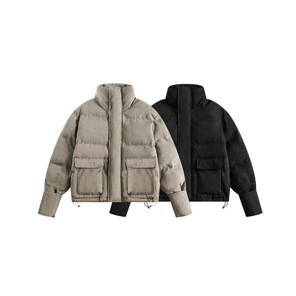 Unisex Coat Stand-up Collar Thick Warm Winter