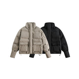 Unisex Coat Stand-up Collar Thick Warm Winter