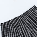 Men Shorts Plaid Casual Sports Shorts Punk Loose