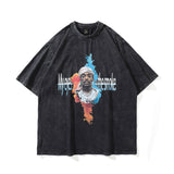 Men T-Shirt Distressed Rapper Portrait Printing