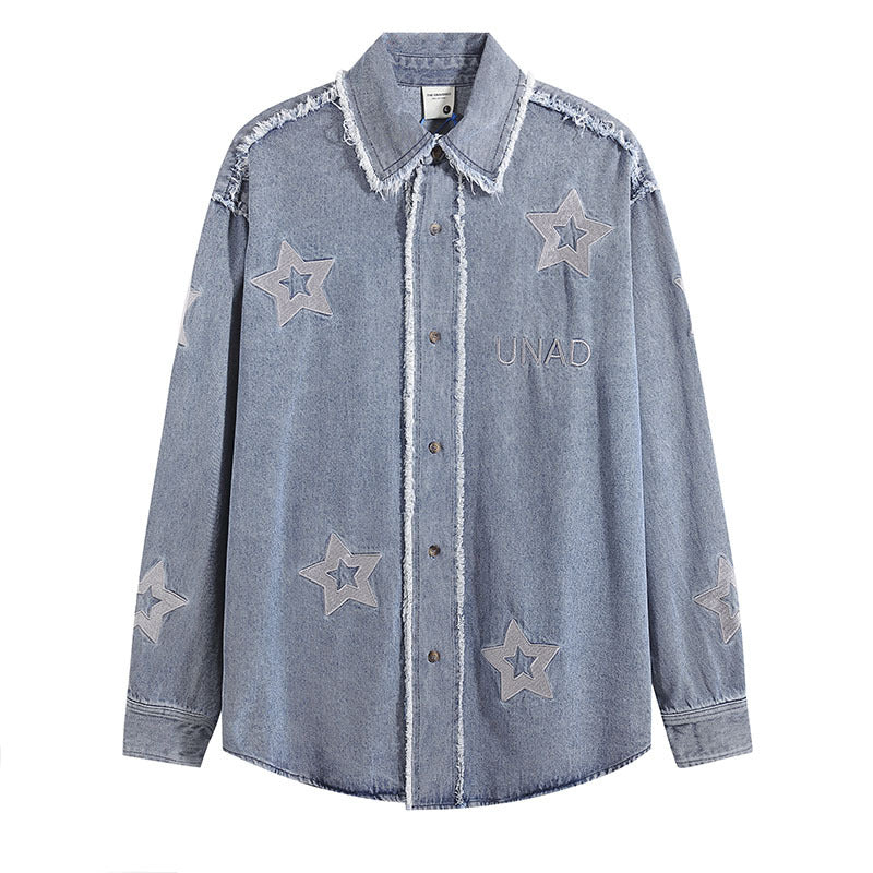 Long Sleeved College Style Denim Vintage