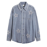 Long Sleeved College Style Denim Vintage