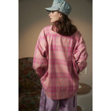 Unisex Shirt Loose Long Sleeve Plaid Shirt