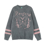 Men Sweater Velvet Padded Sweater Butterfly Jacquard Thickened Sweater