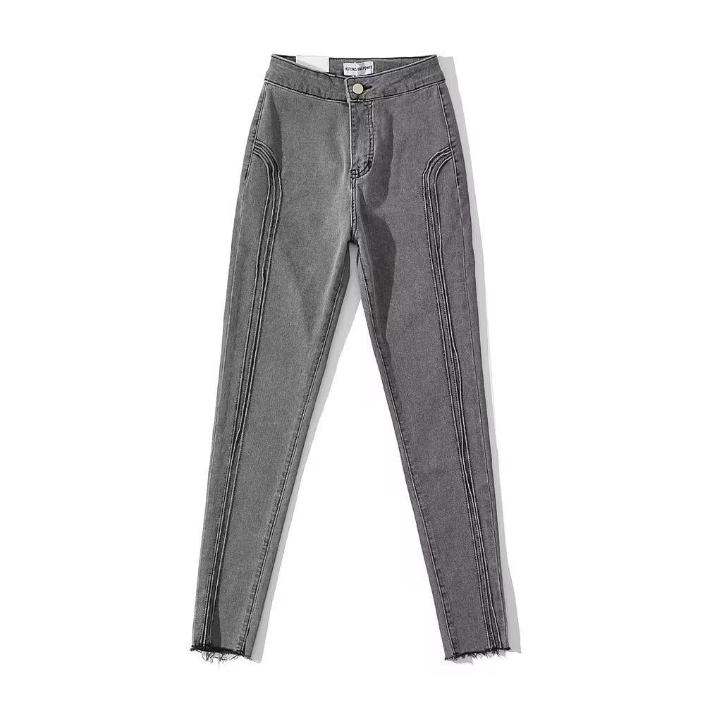 Women Jeans Stretch Slim Fit Burrs