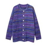 Men Sweater Striped Cardigan Sweater plus Velvet Thickening