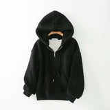 Women Hoodie Lamb Fur Fleece-lined Sports Casual Versatile