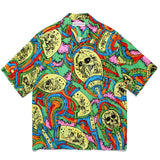 GUILTYPARTIES TIGER 24ss sci-fi graffiti, rayon casual, Hawaiian short-sleeved shirt