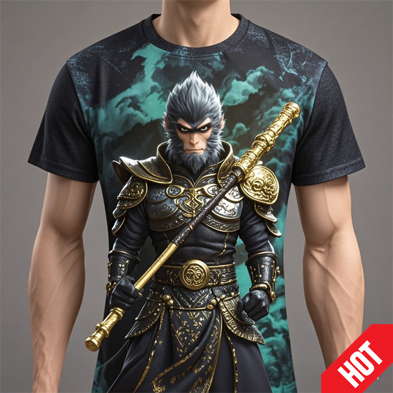Novelty T Shirt For Men Shirt Black Myth Wukong Game 3D Print
