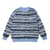 Men Sweater Striped Sweater Loose Casual