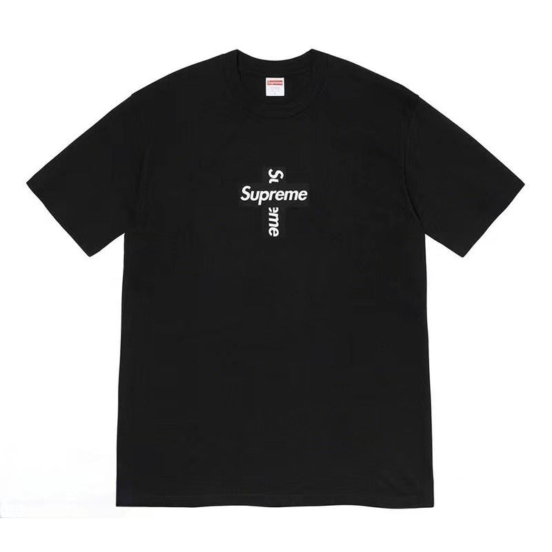 Supreme Men's Alphabet Cartoon Printed Cotton T-shirt Couple