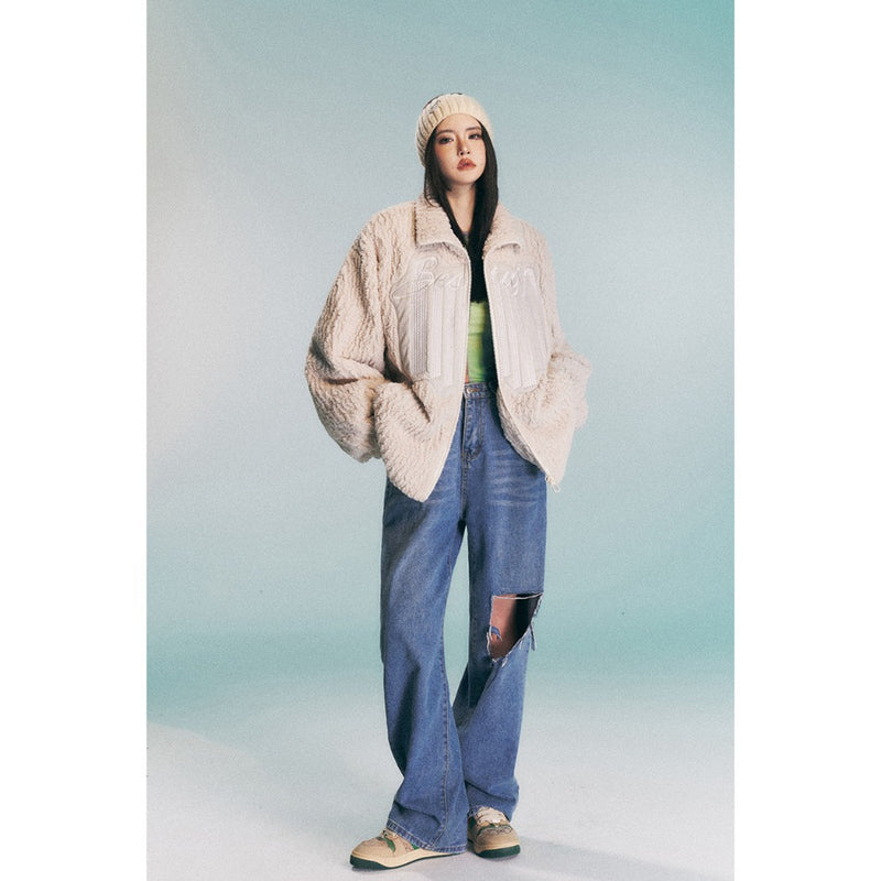 Unisex Coat Retro Loose Furry Winter Couple