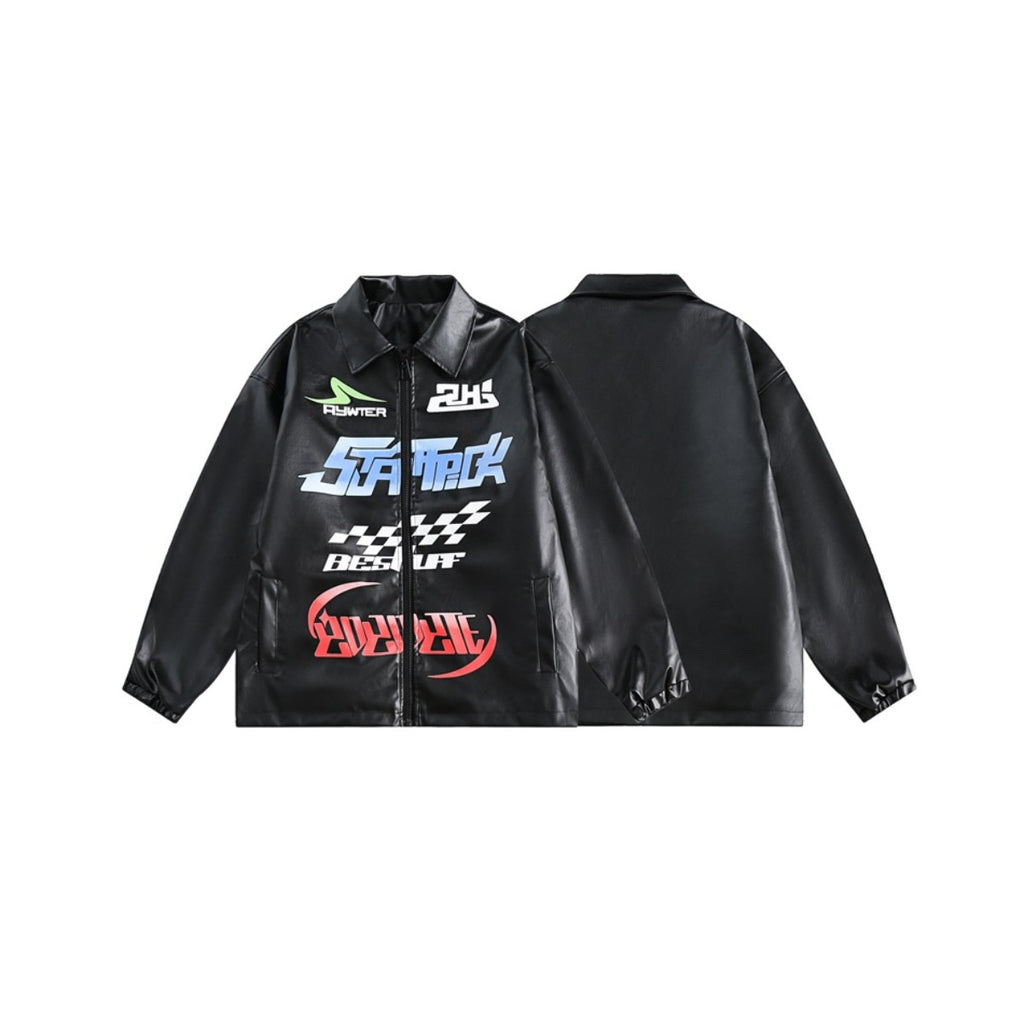 Unisex Pu Jacket Motorcycle PU Leather Coat Couple