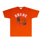 Rhude T Shirts Printed Trendy Pure Cotton