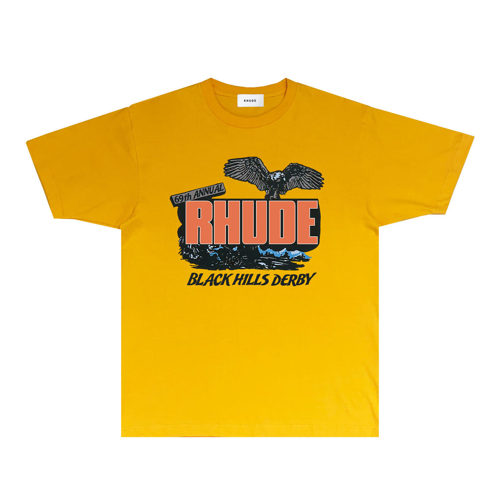 Rhude T Shirts Printed Trendy Pure Cotton