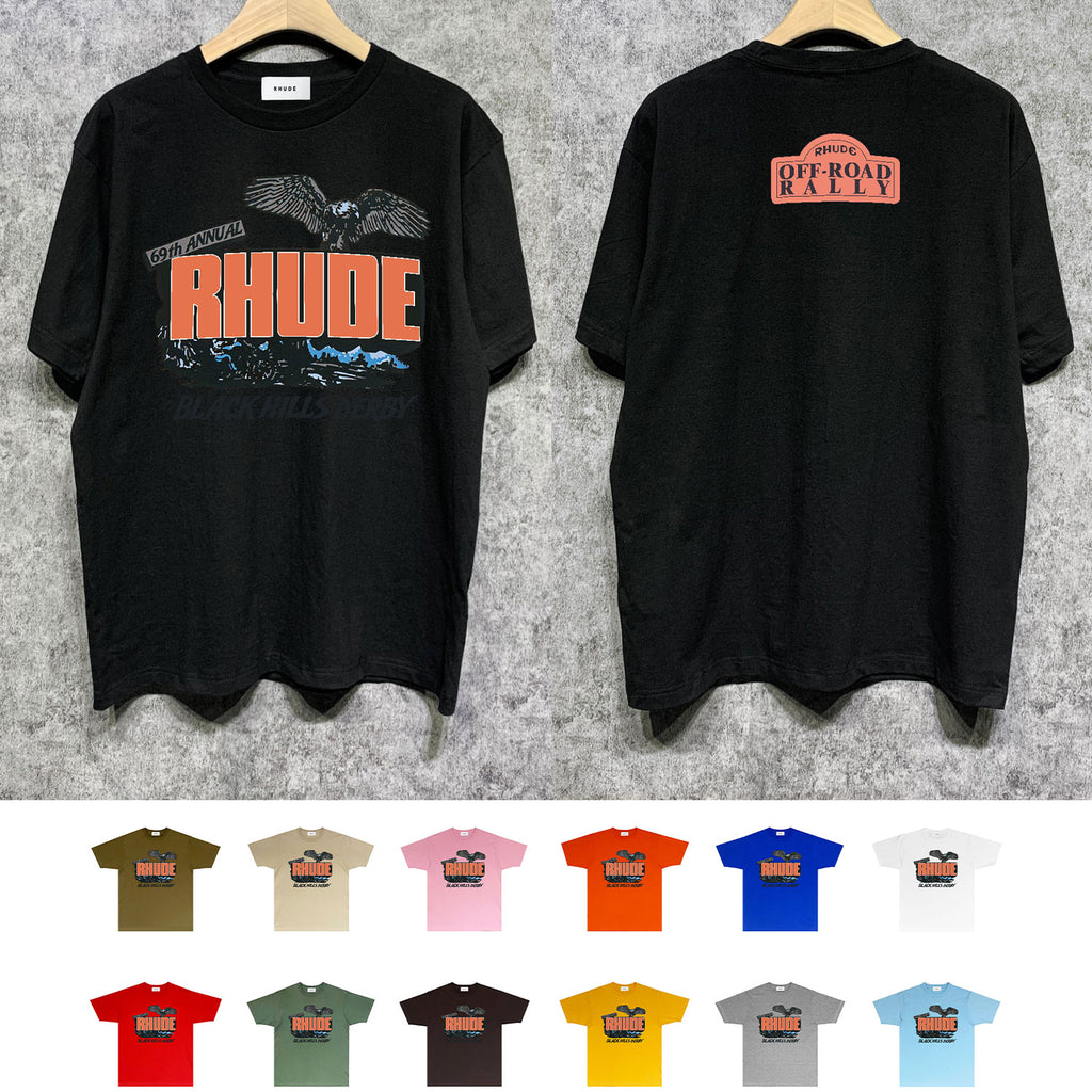 Rhude T Shirts Printed Trendy Pure Cotton