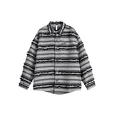 Unisex Shirt Vintage Striped Long Sleeve Shirt