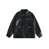 Unisex Pu Jacket Rock Motorcycle Pu Jacket Couple Flip