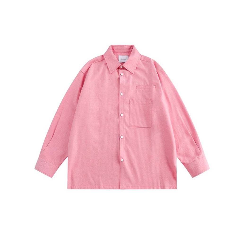 Unisex Shirt Vintage Oxford Loose Casual Long Sleeves Shirt