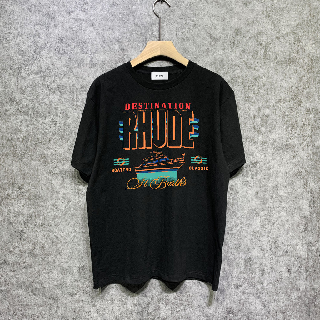 Rhude T Shirts Printed Trendy Pure Cotton
