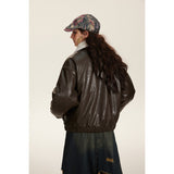 Unisex Coat Winter PU Leather Thickening