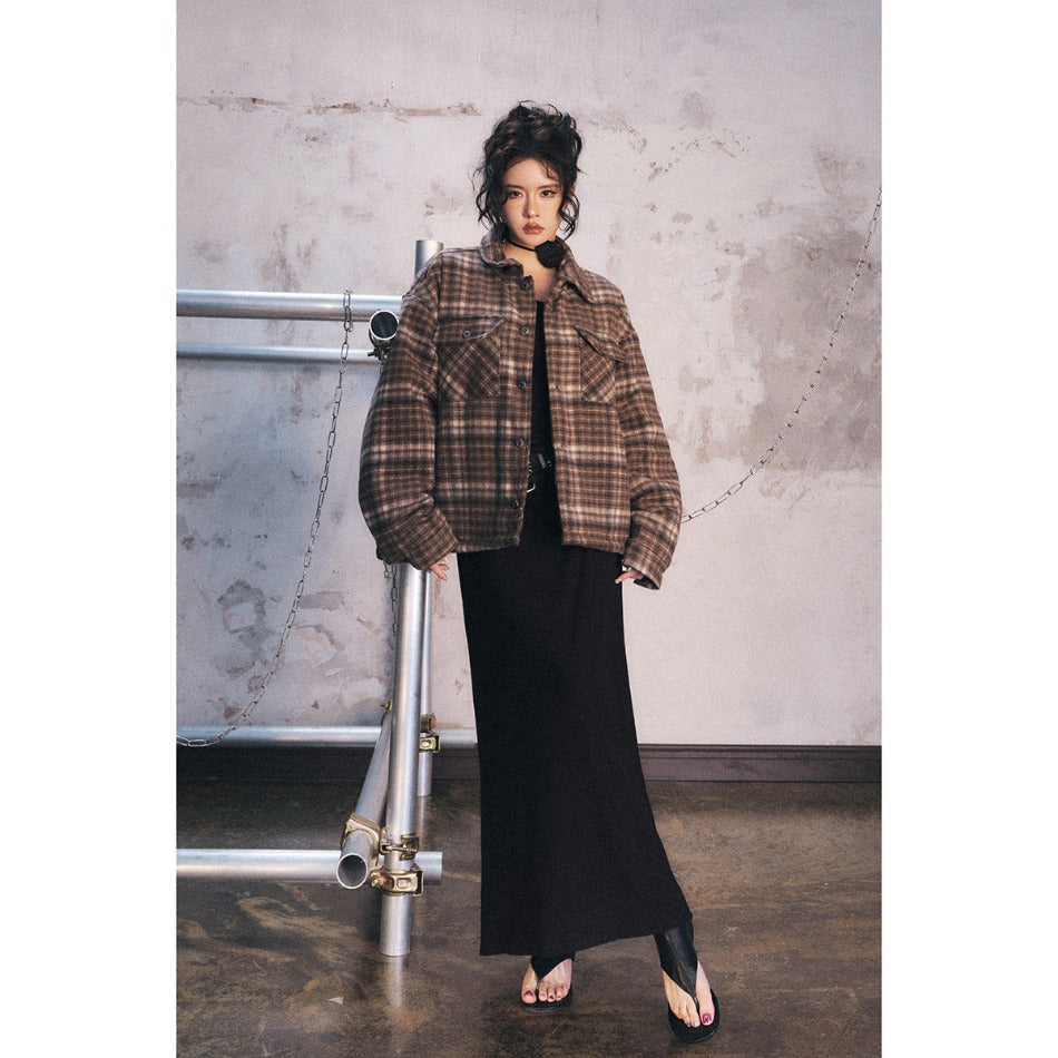 Unisex Coat Plaid Cotton-Padded Clothes for Couples