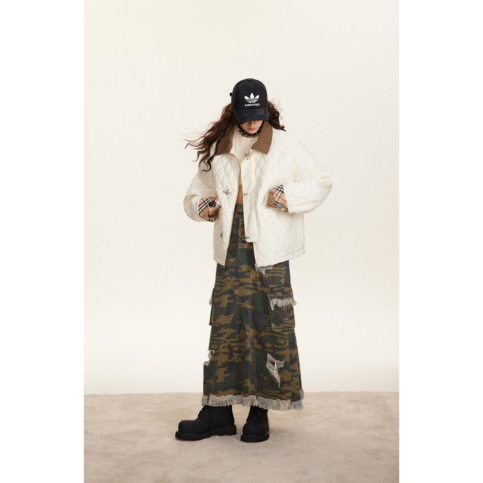 Unisex Coat Diamond Lattice Coat