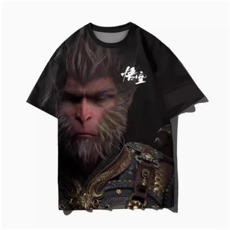 Black Myth Wukong Game T-shirt 3D Printed Short Sleeve