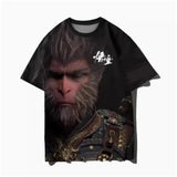 Black Myth Wukong Game T-shirt 3D Printed Short Sleeve