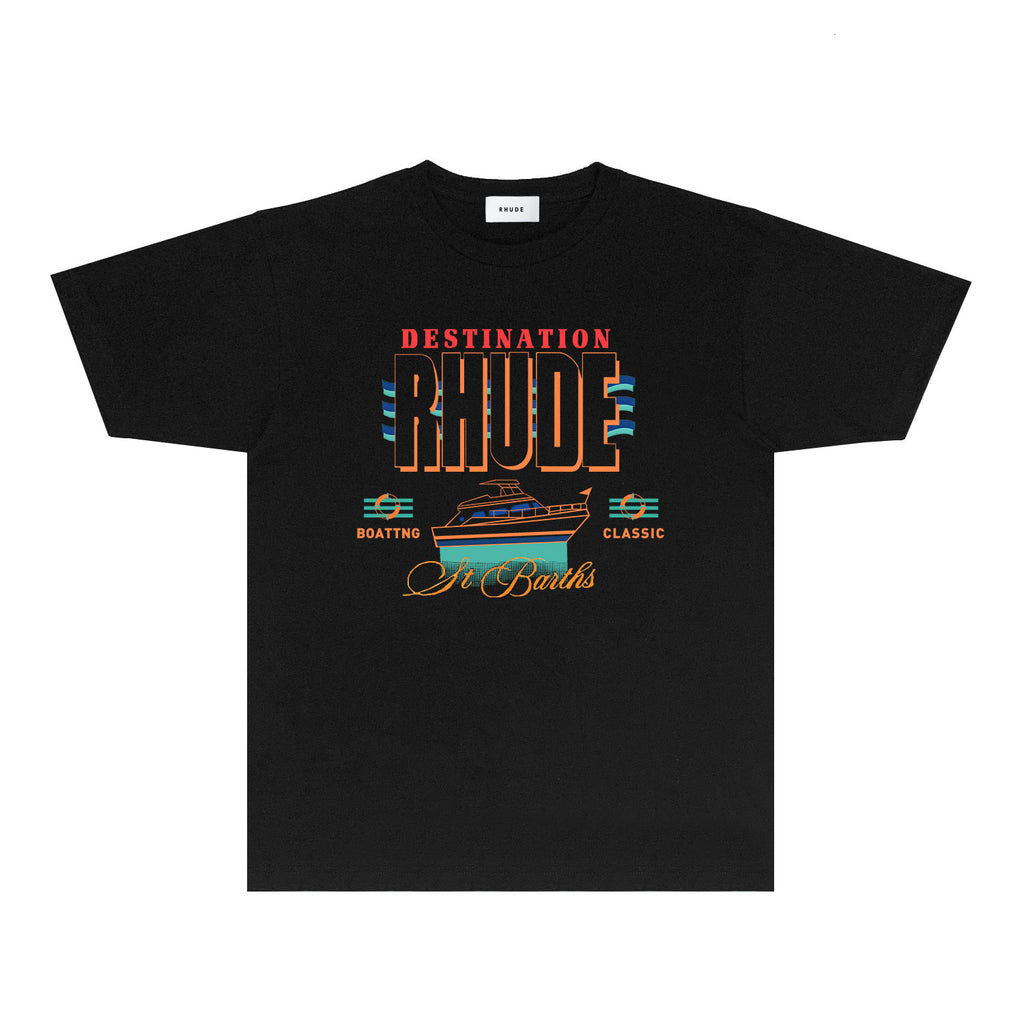 Rhude T Shirts Printed Trendy Pure Cotton