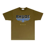 Rhude T Shirts Printed Trendy Pure Cotton