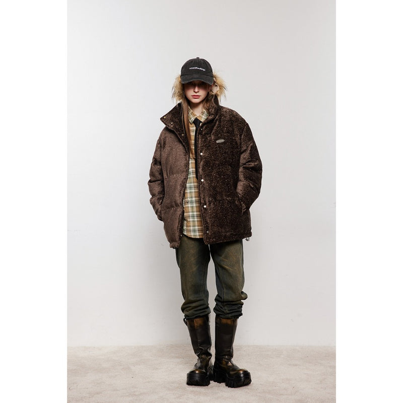 Unisex Coat Winter Coat Warm and Loose Stand Collar
