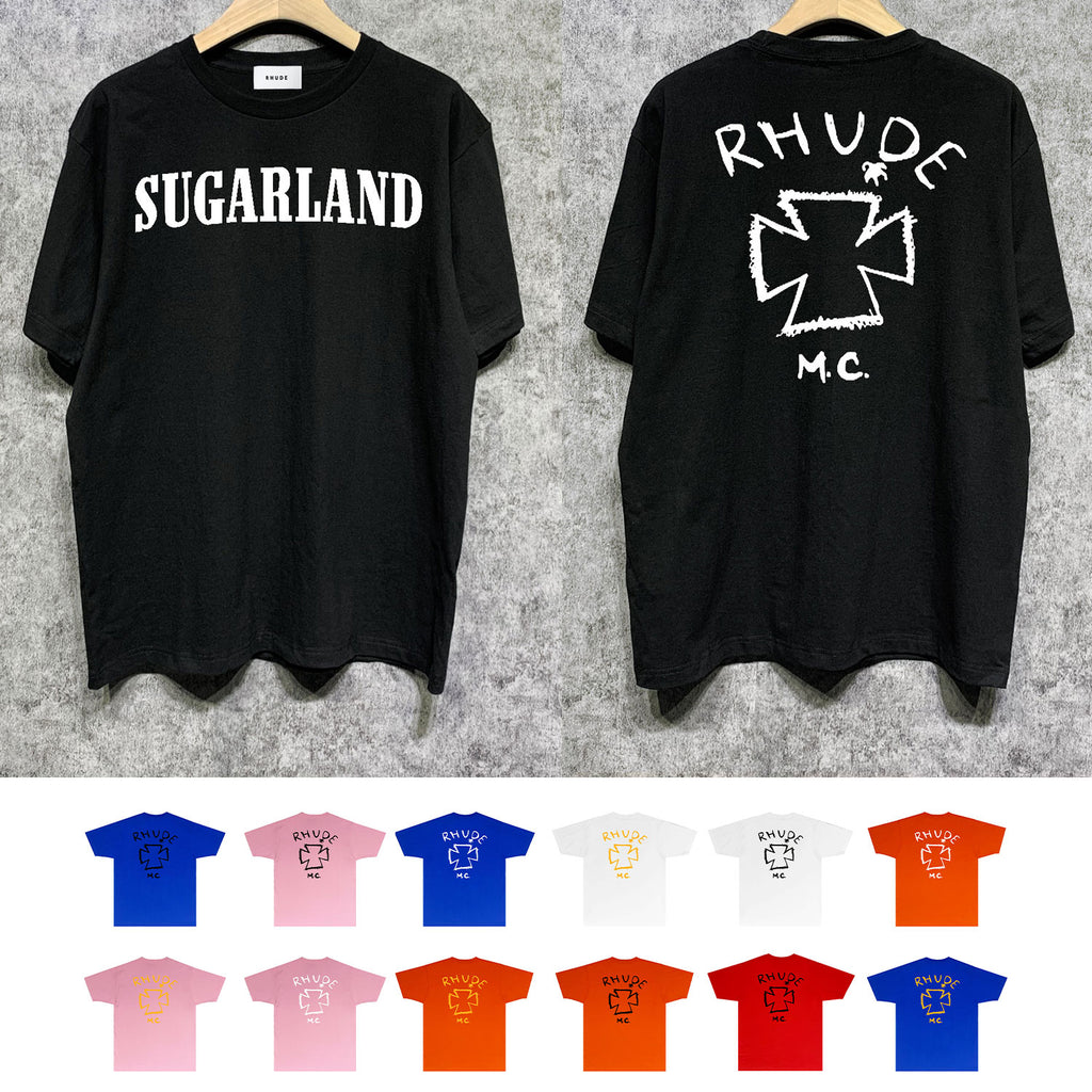 Rhude T Shirts Printed Trendy Pure Cotton