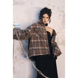 Unisex Coat Plaid Cotton-Padded Clothes for Couples
