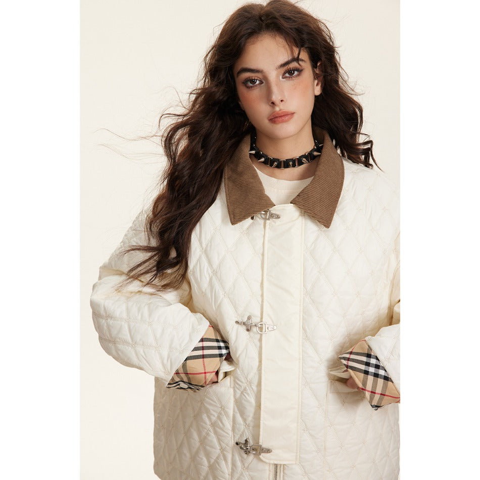 Unisex Coat Diamond Lattice Coat