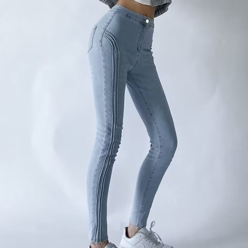 Women Jeans Stretch Slim Fit Burrs