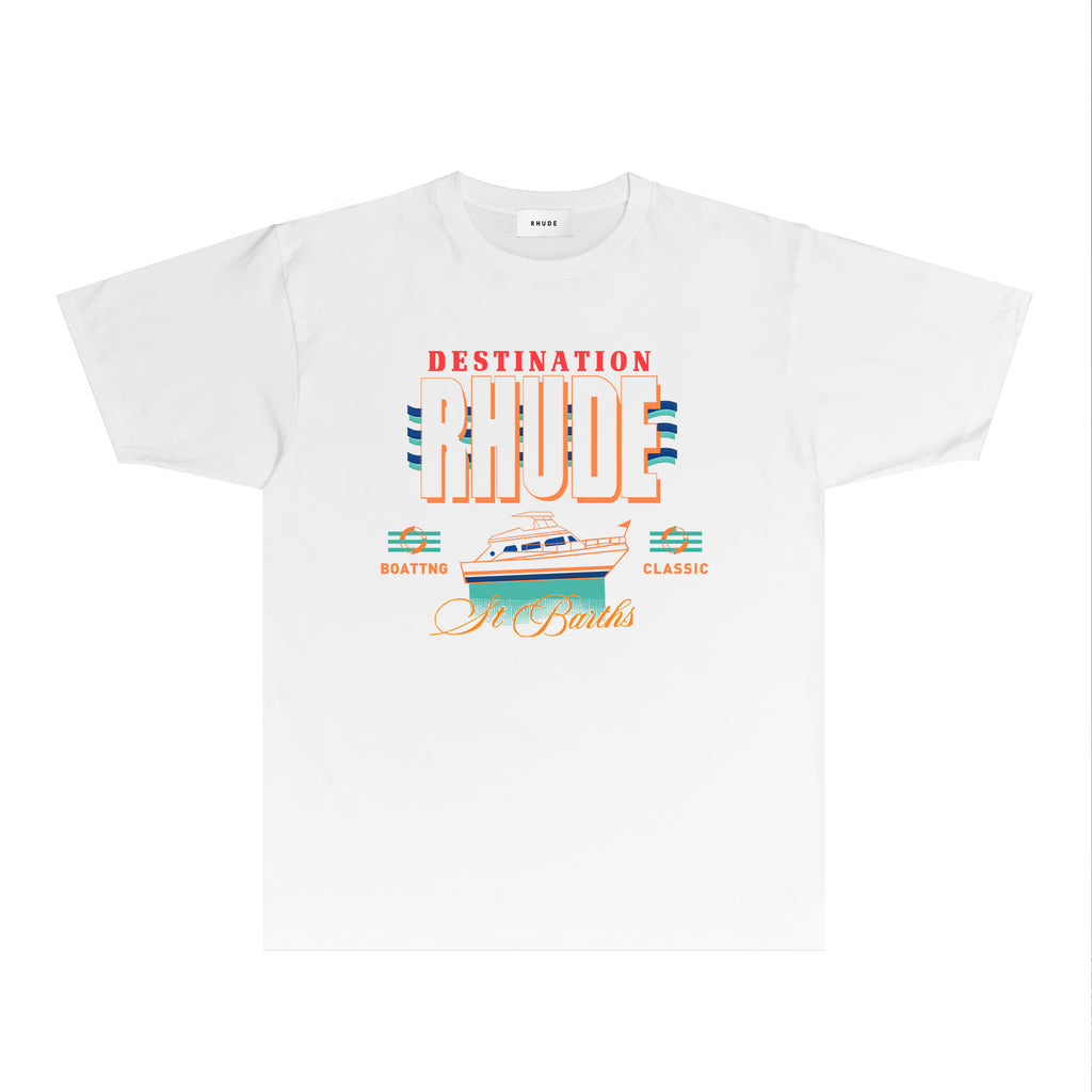 Rhude T Shirts Printed Trendy Pure Cotton