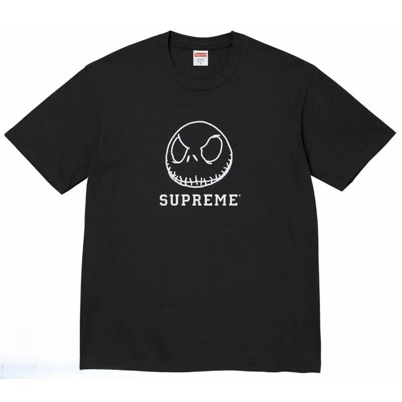 Supreme Men's Alphabet Cartoon Printed Cotton T-shirt Couple