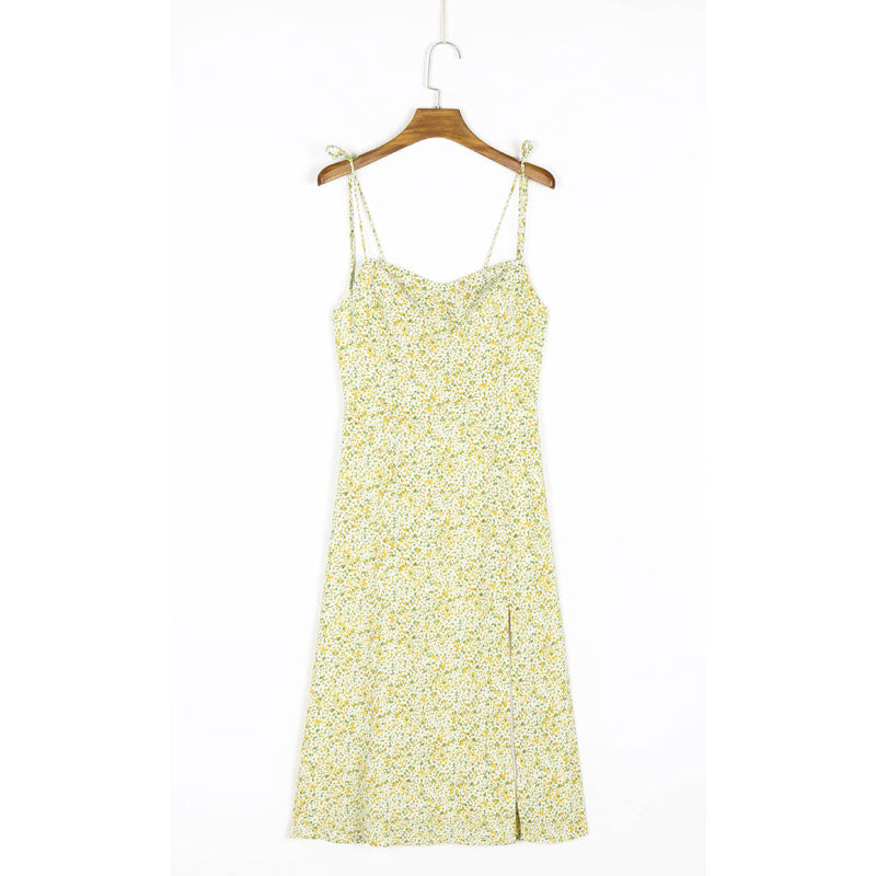 Women Dresses Girl Pastoral Floral Sling Dress