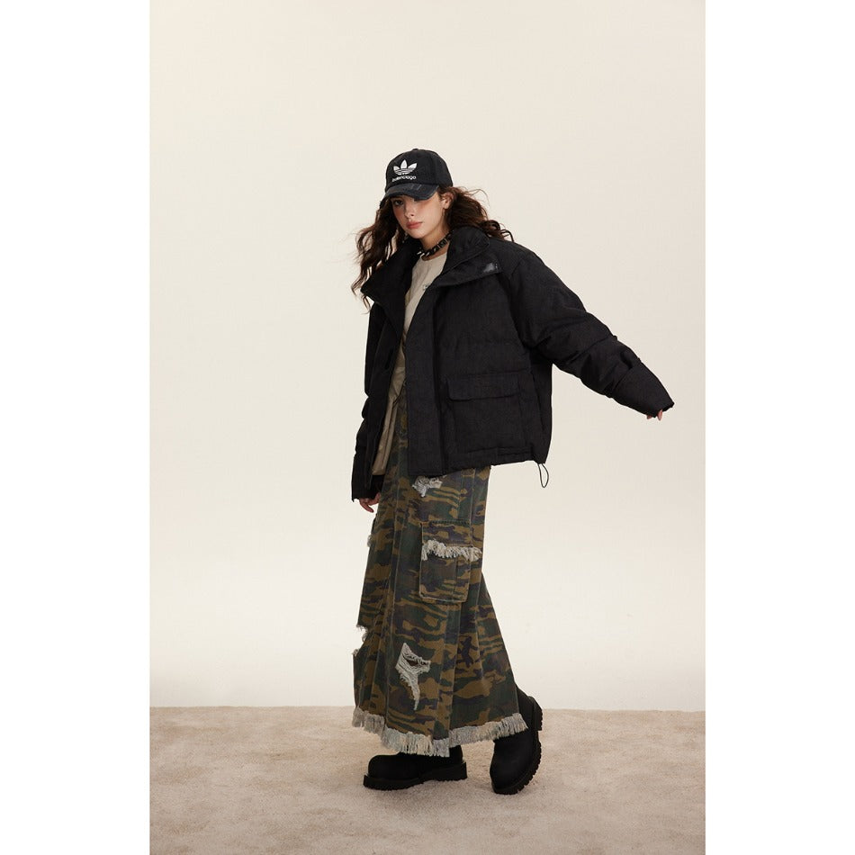 Unisex Coat Stand-up Collar Thick Warm Winter