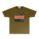 Rhude T Shirts Printed Trendy Pure Cotton