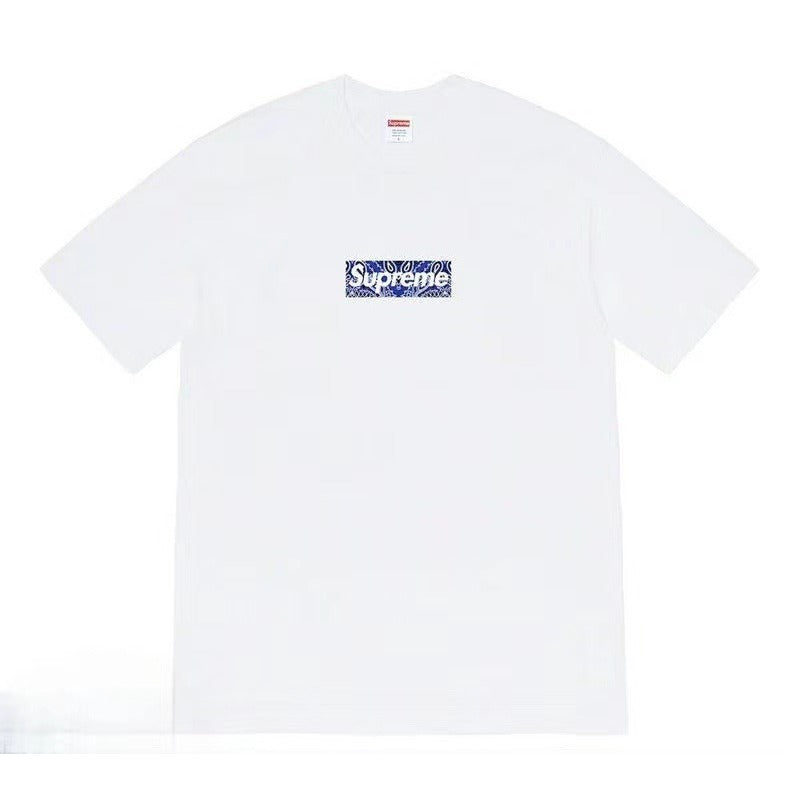 Supreme Men's Alphabet Cartoon Printed Cotton T-shirt Couple