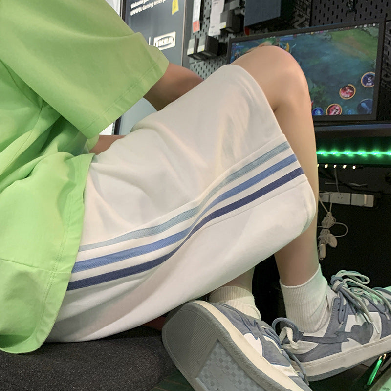 Men Beach Shorts Stripes Sports Loose