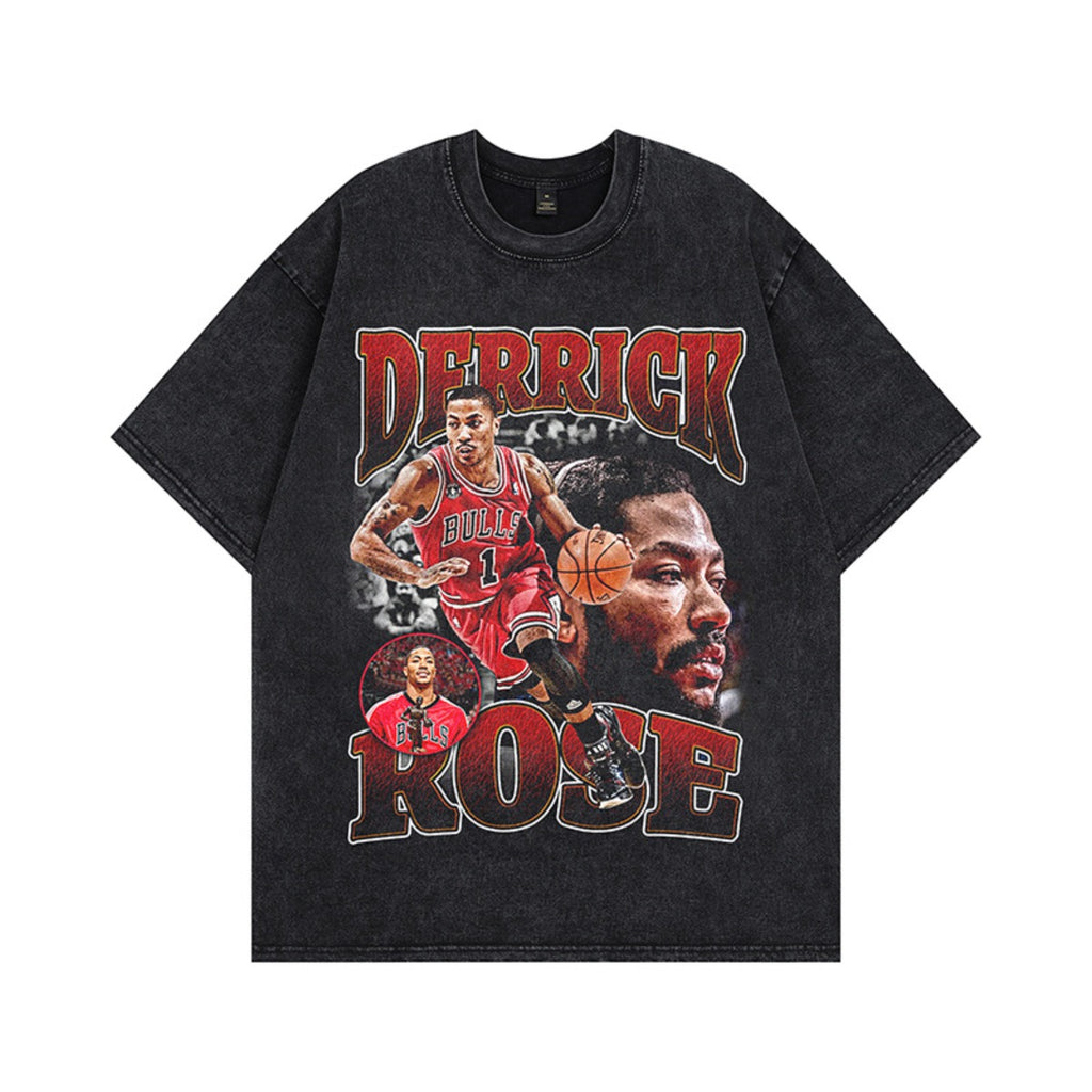 Men T-Shirt Retro Heavy NBA Star Print