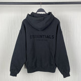 Fog Essentials Hoodie Sweater Black Letters Flocking