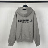 Fog Essentials Hoodie Sweater Black Letters Flocking
