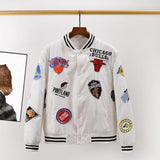 NBA Jacket with All Teams Patches Multi-Team Logo Embroidered Cotton Baseball Uniform